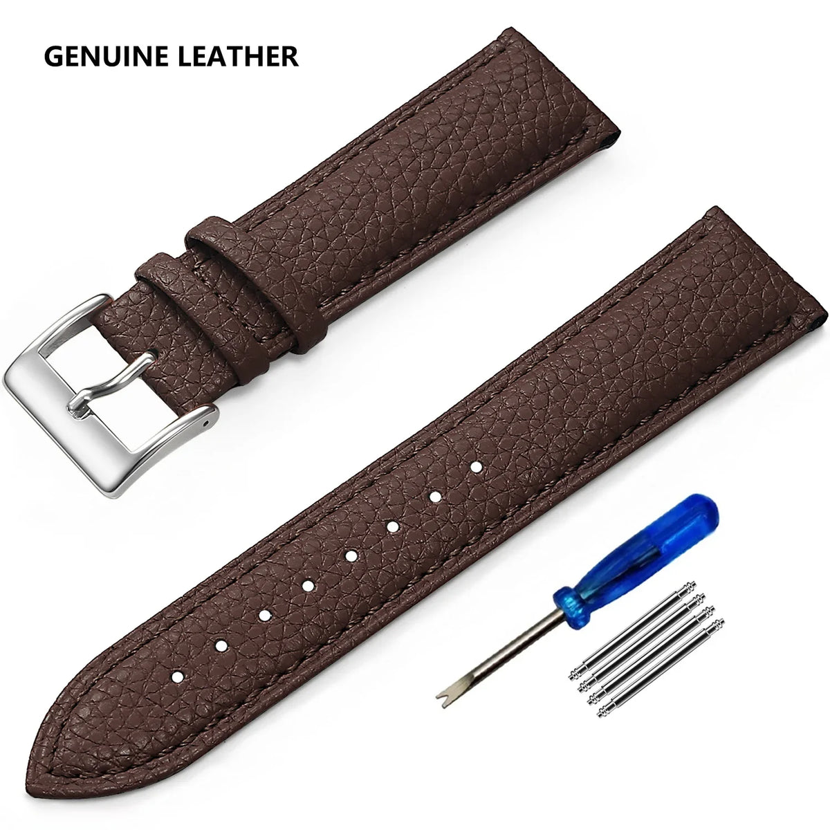 Motorola Moto Watch Grained Leather Band, Spring Bars & Tool