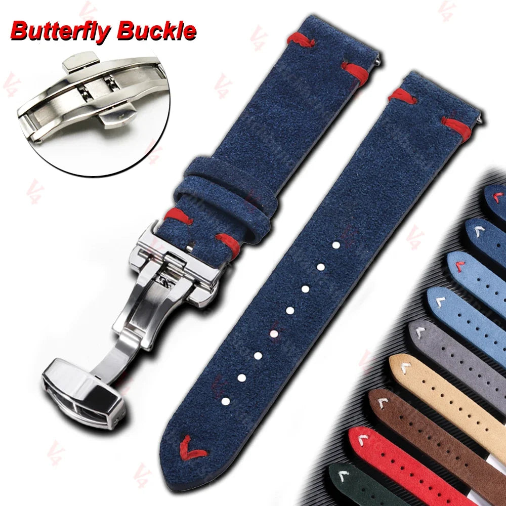 Huawei Watch & Watch GT Stitched Suede Band with Butterfly Clasp