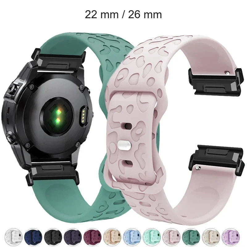 Garmin Engraved Silicone Smartwatch Band - QuickFit Strap