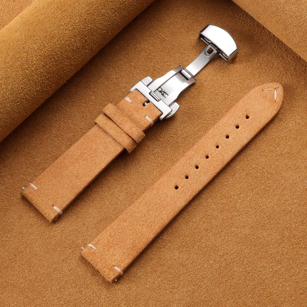 TicWatch Pro 3, E3 & GTH Vintage Suede Band with Butterfly Clasp