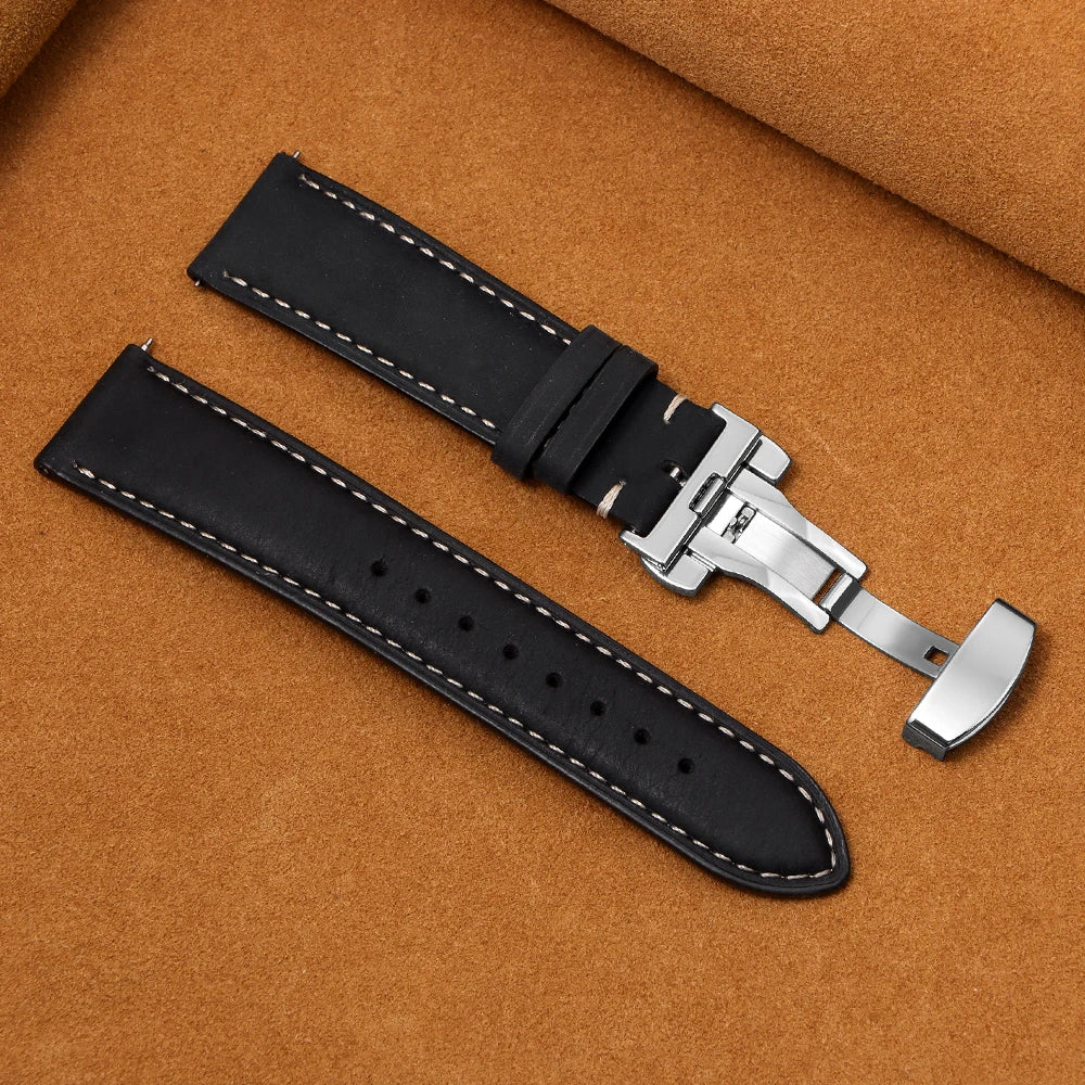 TicWatch Pro 5, Pro 3 & E3 Calfskin Butterfly Clasp Band