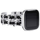 silver - black leather