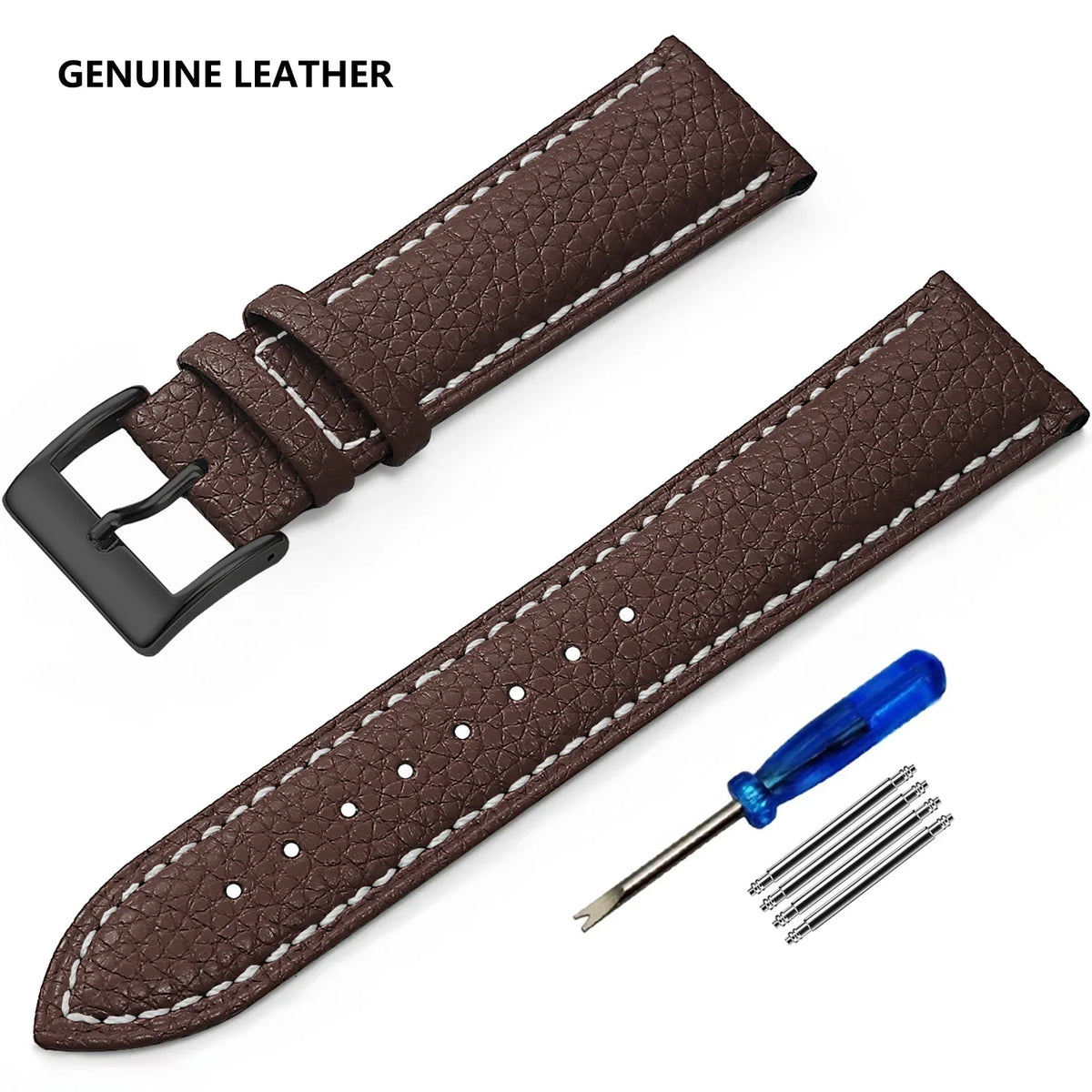 Motorola Moto Watch Grained Leather Band, Spring Bars & Tool