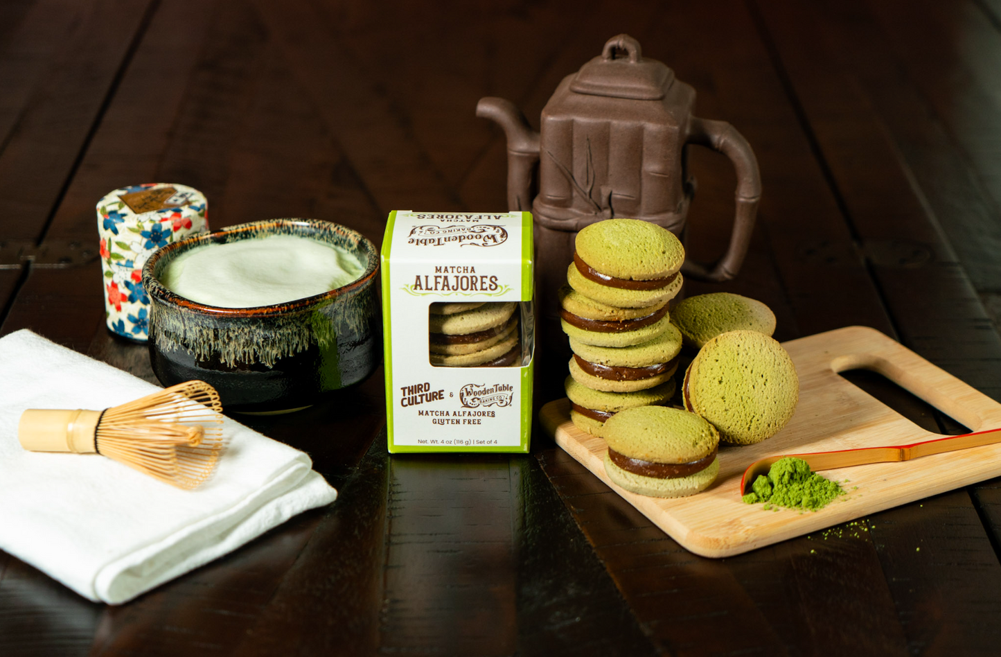 Matcha Alfajores Cookies - No Gluten