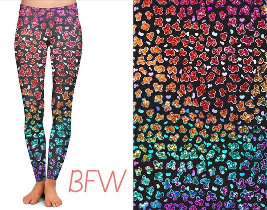 Rainbow Cheetah leggings and capris with pockets