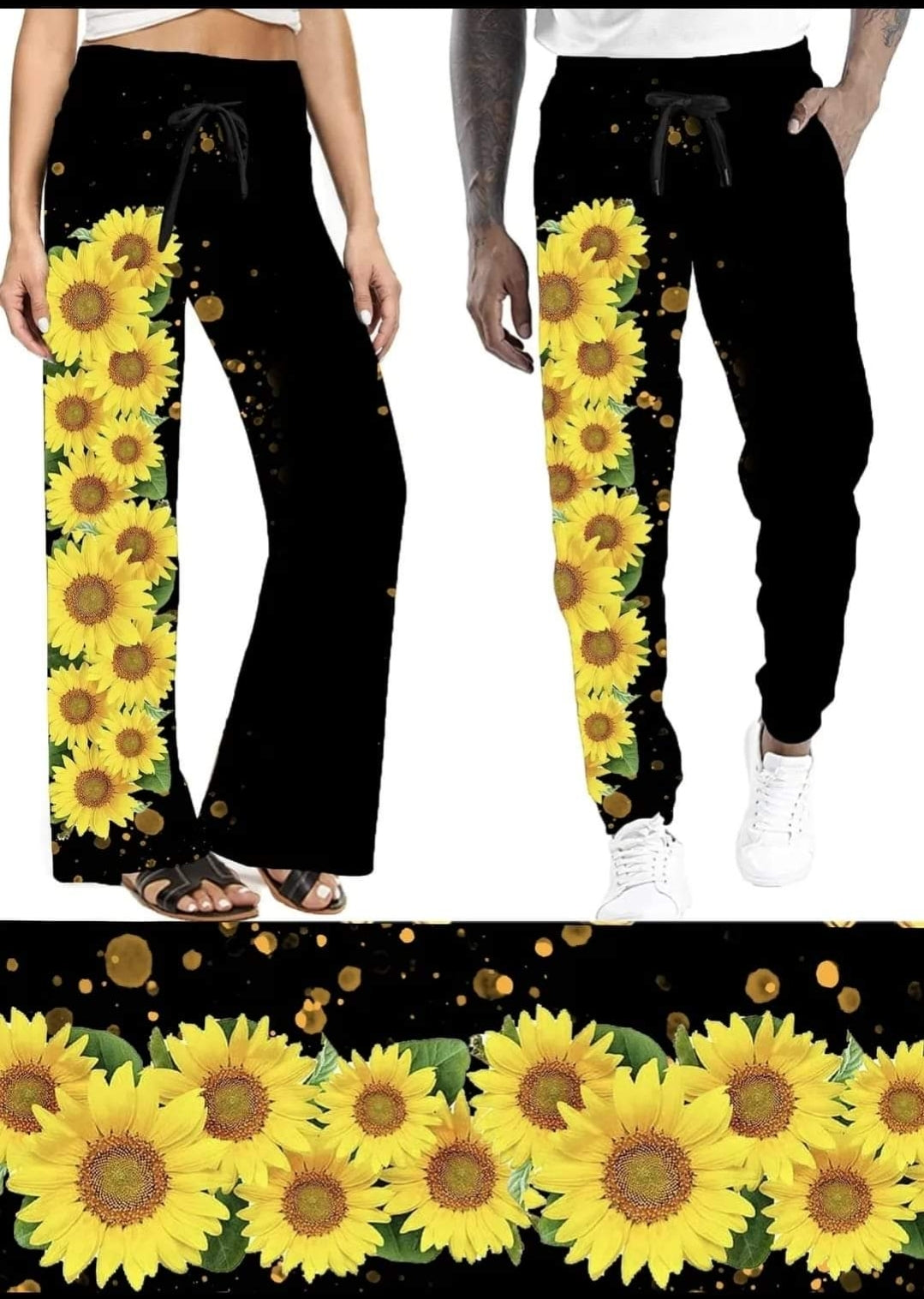 Sunflower Spree Leggings, Capris, Lounge Pants, Joggers, and Jogger Shorts