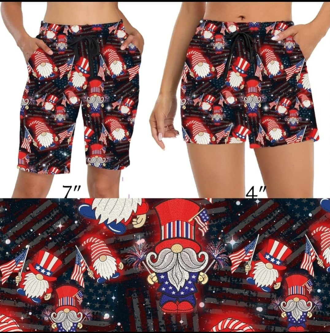 Patriotic Gnome Leggings, Capris, Joggers