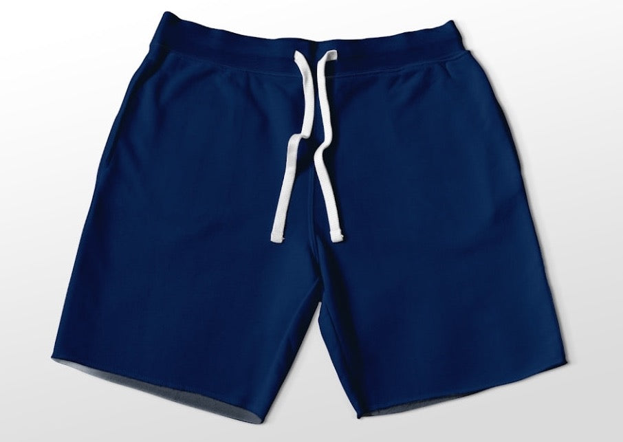 Solid navy shorts with pockets 4" and 7" available