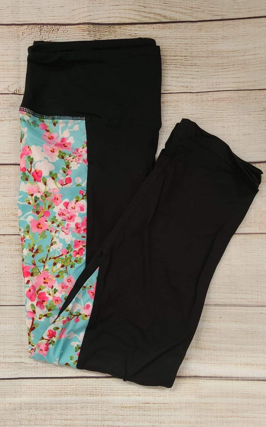 Victorian Floral designer  capri leggings and shorts with pockets