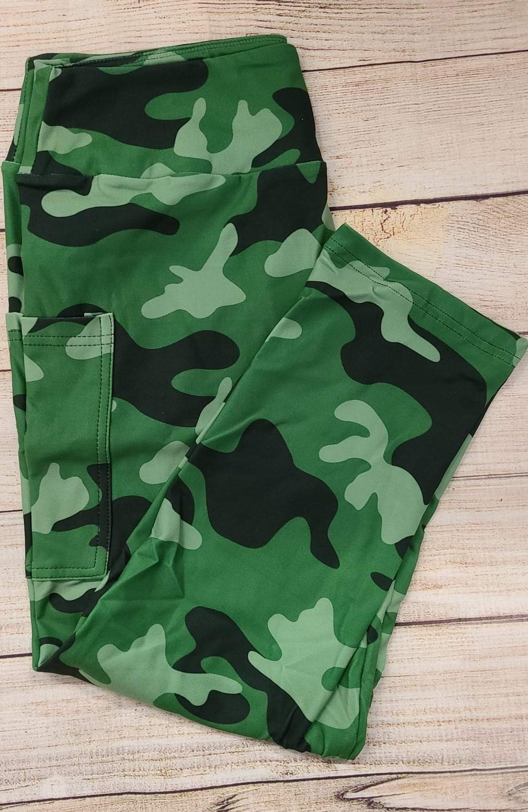 Green Camo Leggings, Capris and joggers