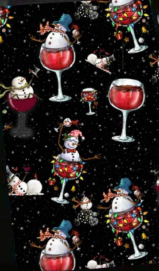 Snowman Wine leggings,capris with pockets and Skort