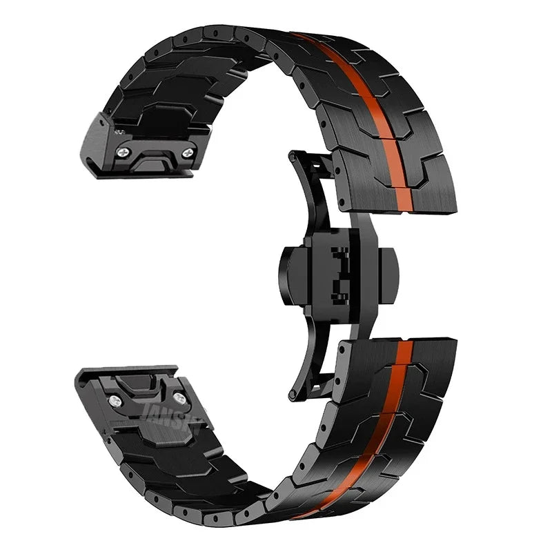 Garmin Stainless Steel Smartwatch Band - QuickFit Metal Bracelet