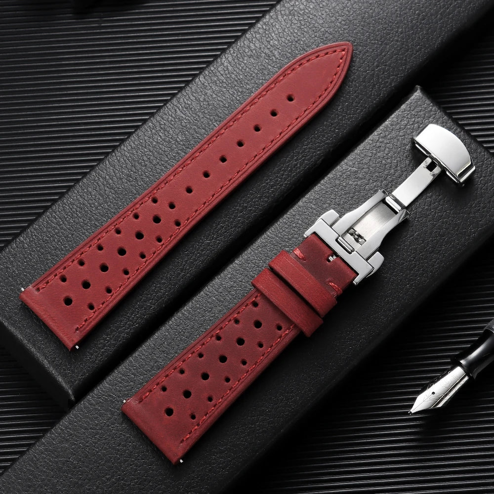 TicWatch Pro 5, Pro 3 & E3 Perforated Racing Leather Band