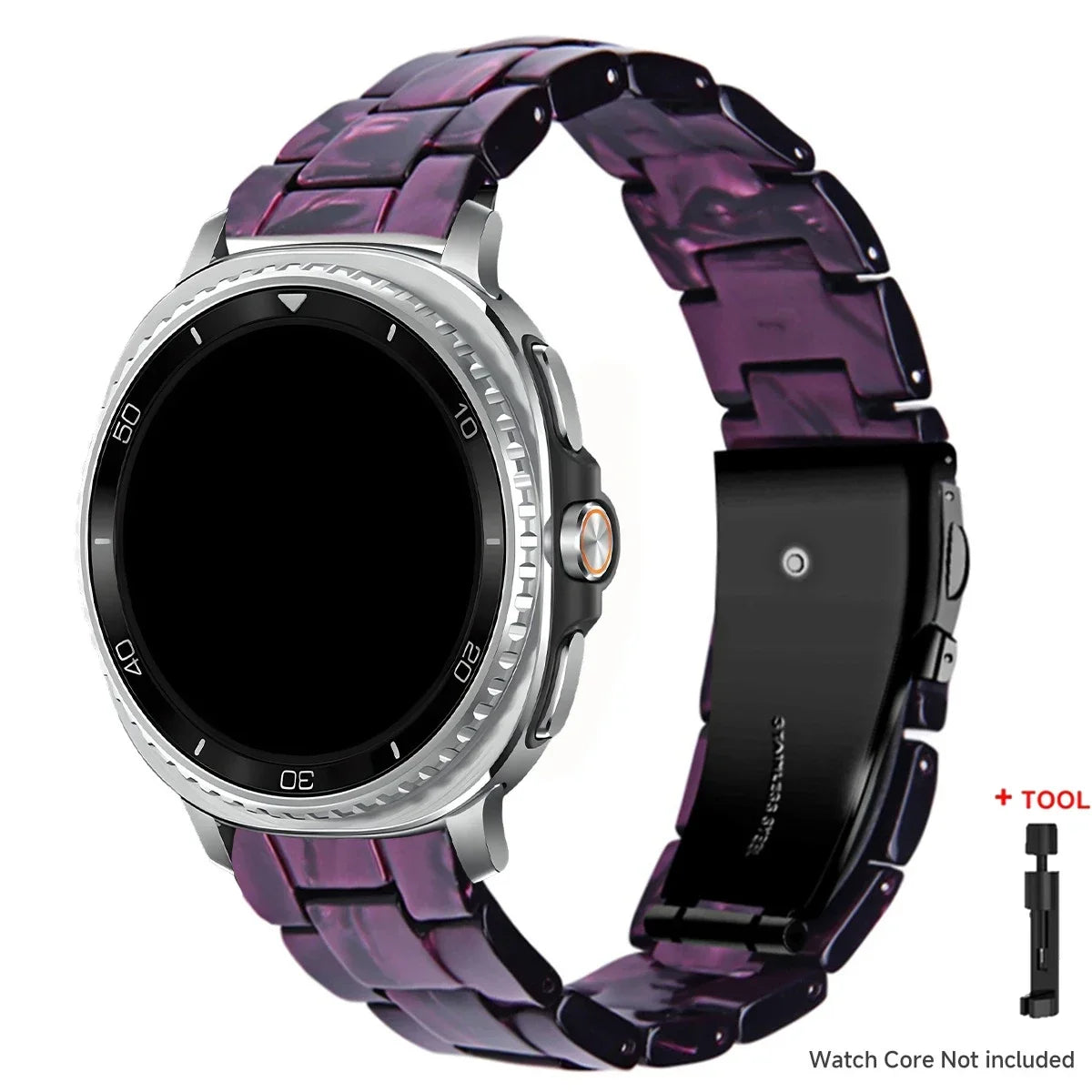 Samsung Galaxy Resin Link Watch Band - Tortoise Women Watch8/Watch8 Classic/Watch9 Ultra/Ultra2