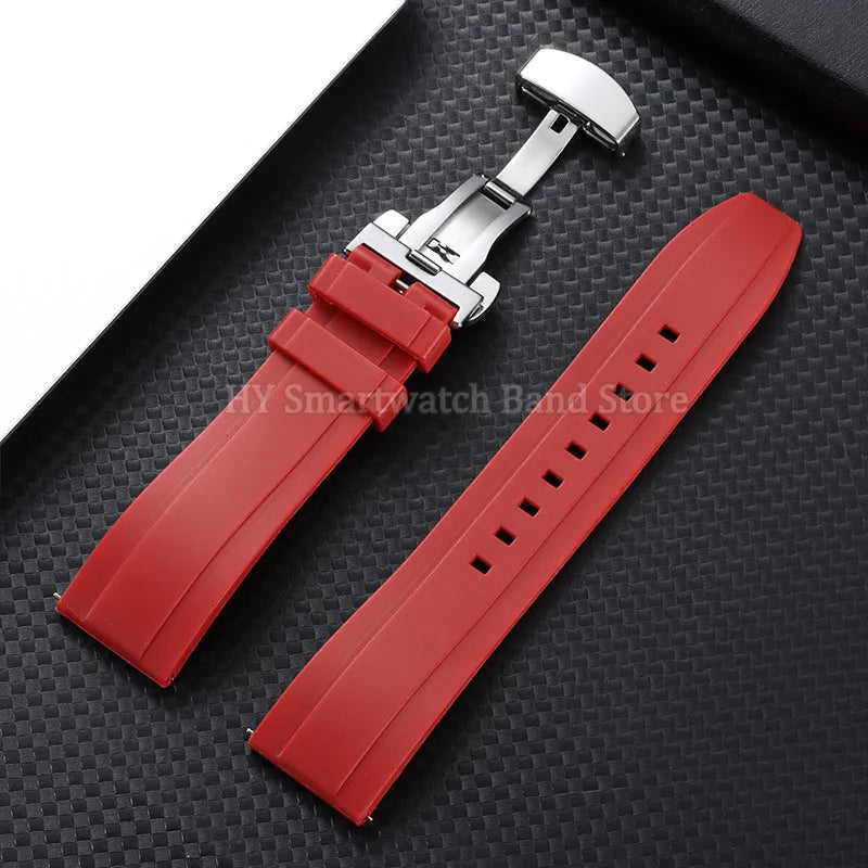 Samsung Galaxy Watch 7, 6, 5, 4 & FE Silicone Band with Butterfly Clasp