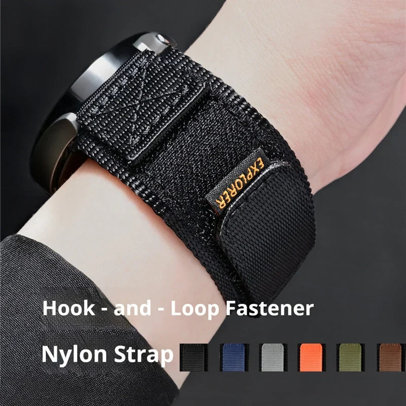 Samsung Galaxy Watch 7, 6, 5, 4 & FE Hook-and-Loop Nylon Sport Band