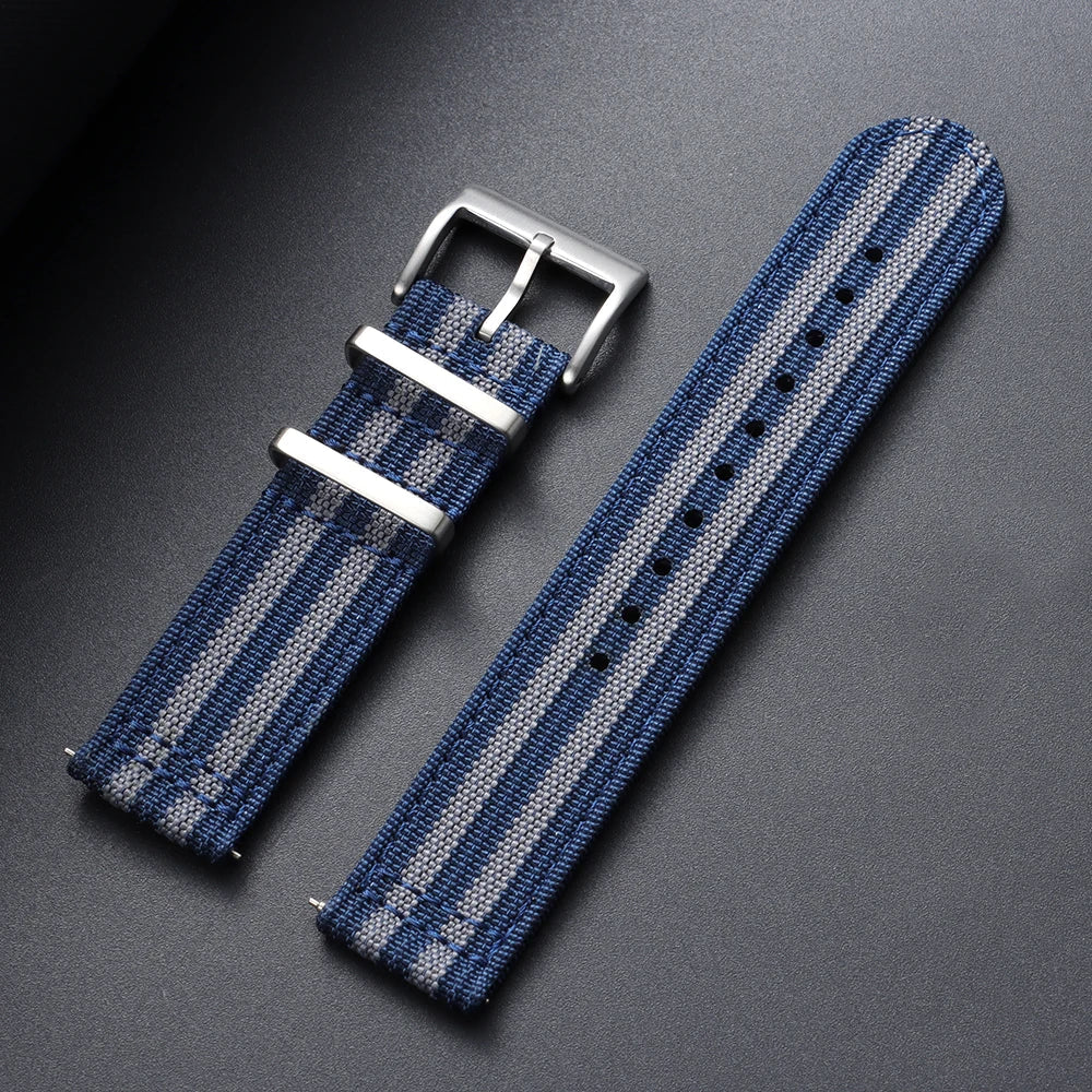 OnePlus Smartwatch Bands Ribbed Nylon Woven Canvas Fabric Quick Release Watch Straps