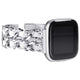silver - white leather
