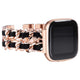 rose gold - black leather
