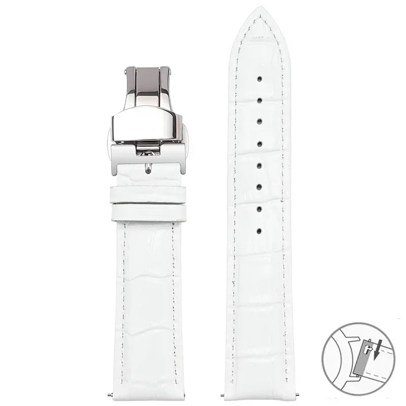Samsung Galaxy Watch 7, 6, 5, 4 & FE Croc-Embossed Leather Band