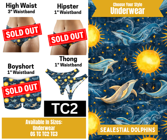Celestial Dolphins Thong Underwear