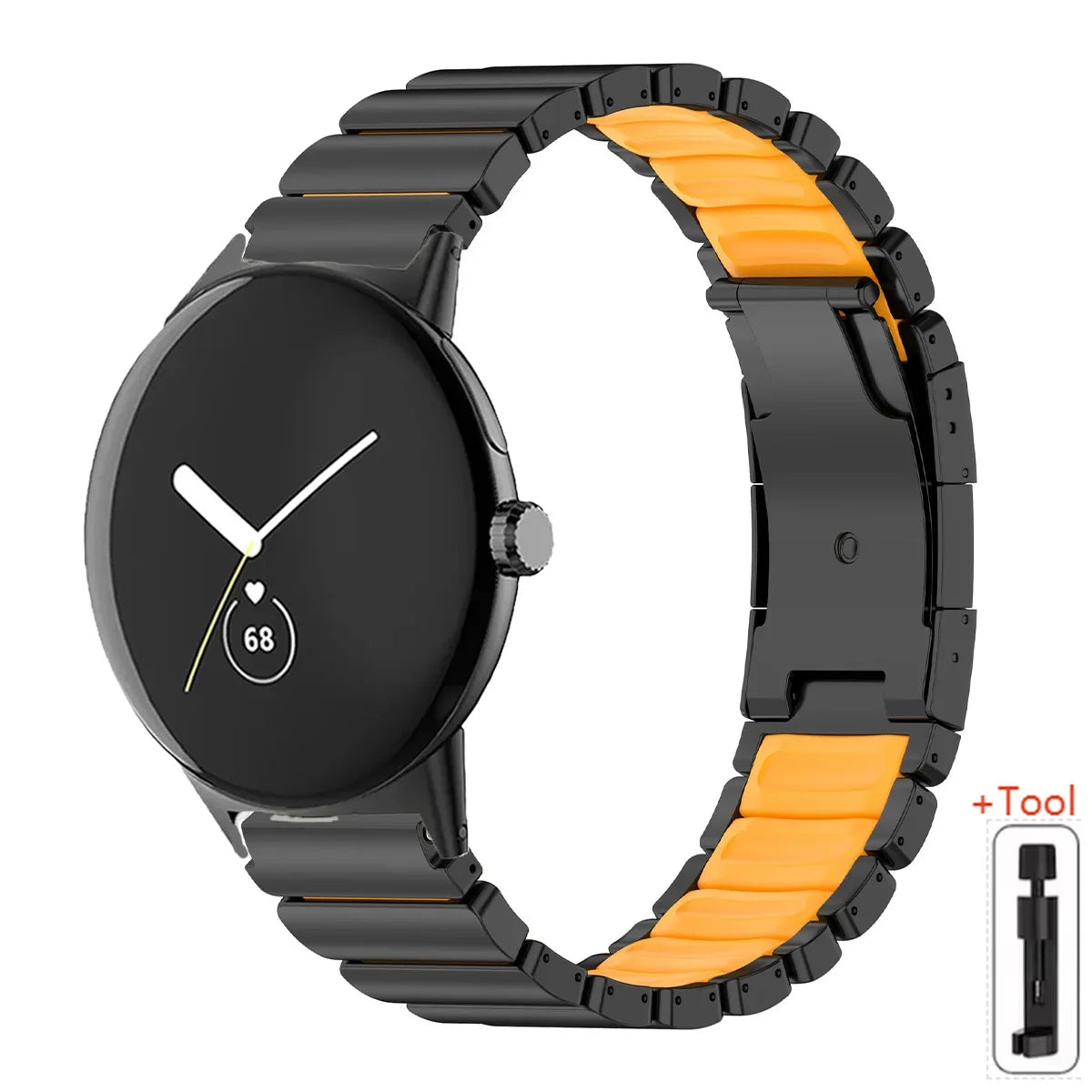 Google Pixel Watch 45mm Titanium Silicone Turtle Buckle Band
