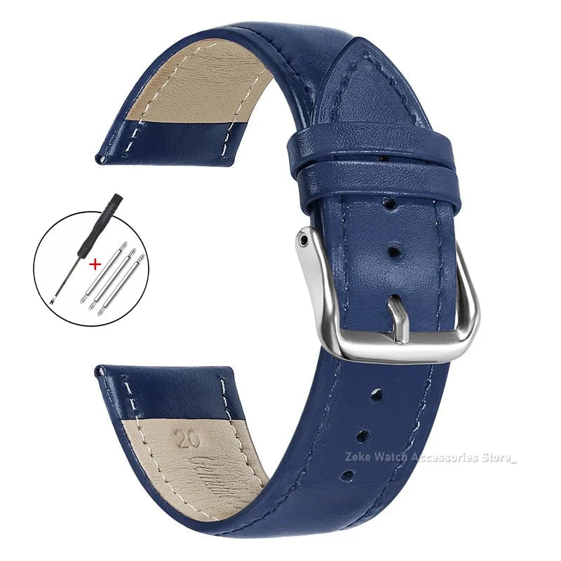 Samsung Galaxy Watch 7, 6, 5, 4 & FE Slim Calfskin Band, Spring Bars & Tool