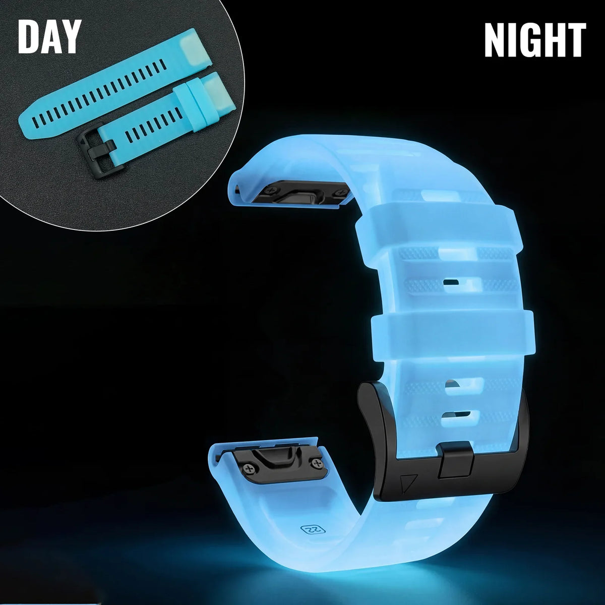 Garmin Luminous Silicone Smartwatch Band - QuickFit Strap