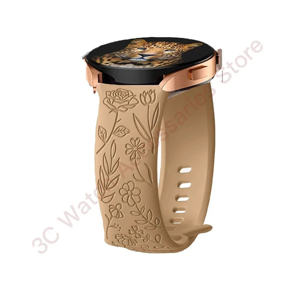 Huawei Watch & Watch GT Rose Engraved Silicone Band
