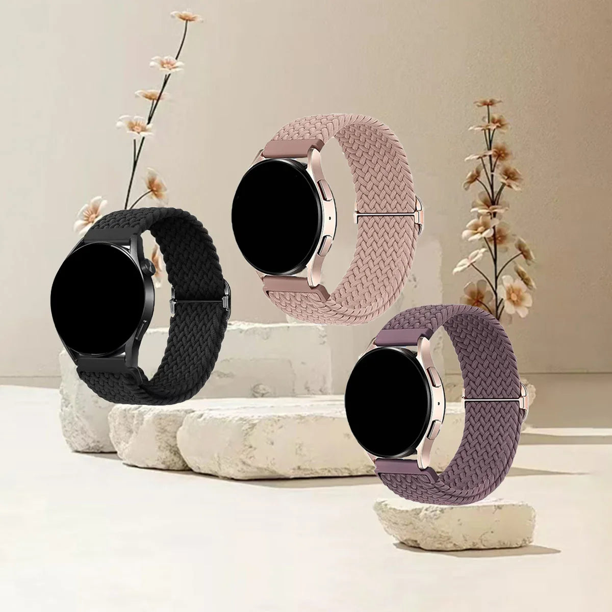 TicWatch Pro 3, E3 & GTH Braided Stretch Loop Band 3-Pack