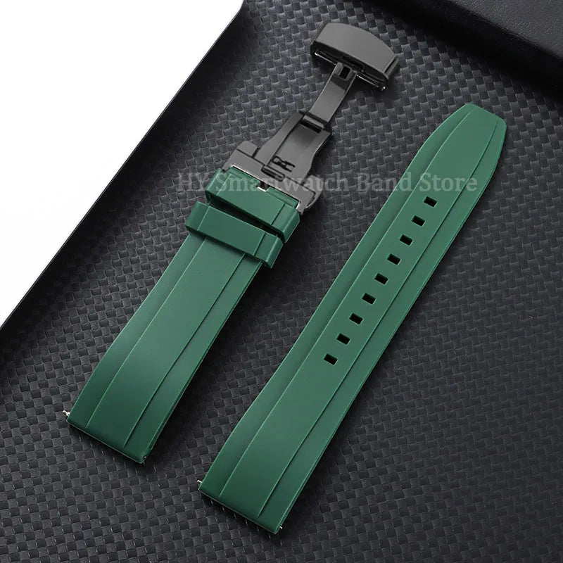 Samsung Galaxy Watch 7, 6, 5, 4 & FE Silicone Band with Butterfly Clasp