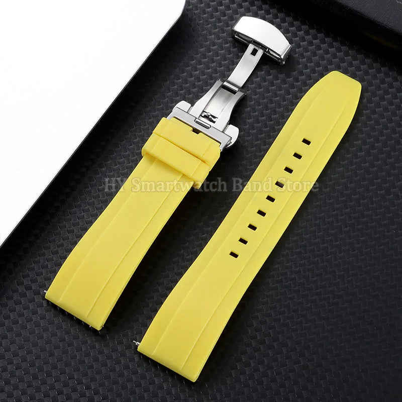 Samsung Galaxy Watch 7, 6, 5, 4 & FE Silicone Band with Butterfly Clasp