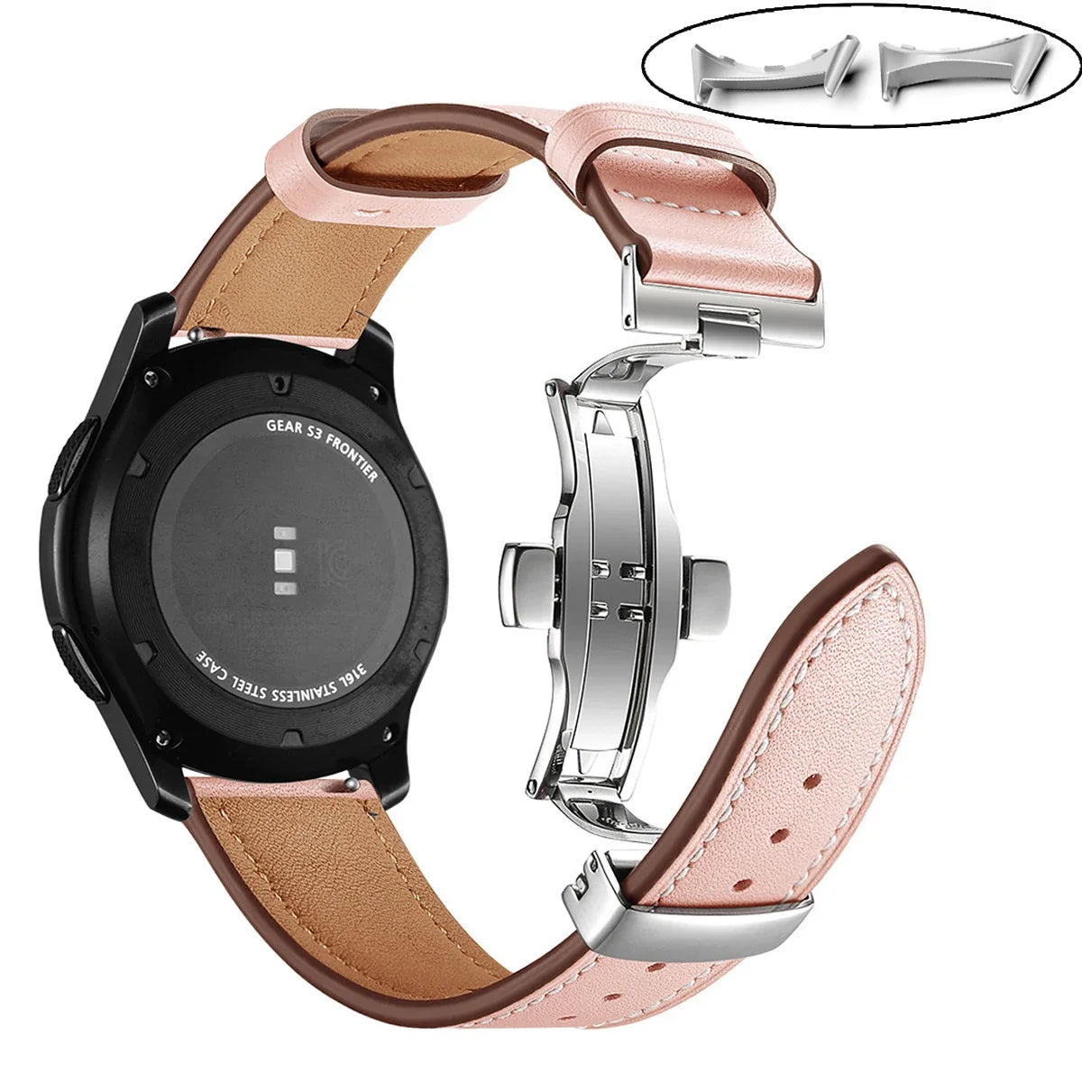 Google Pixel Watch 3/4 45mm Leather Butterfly Buckle Band