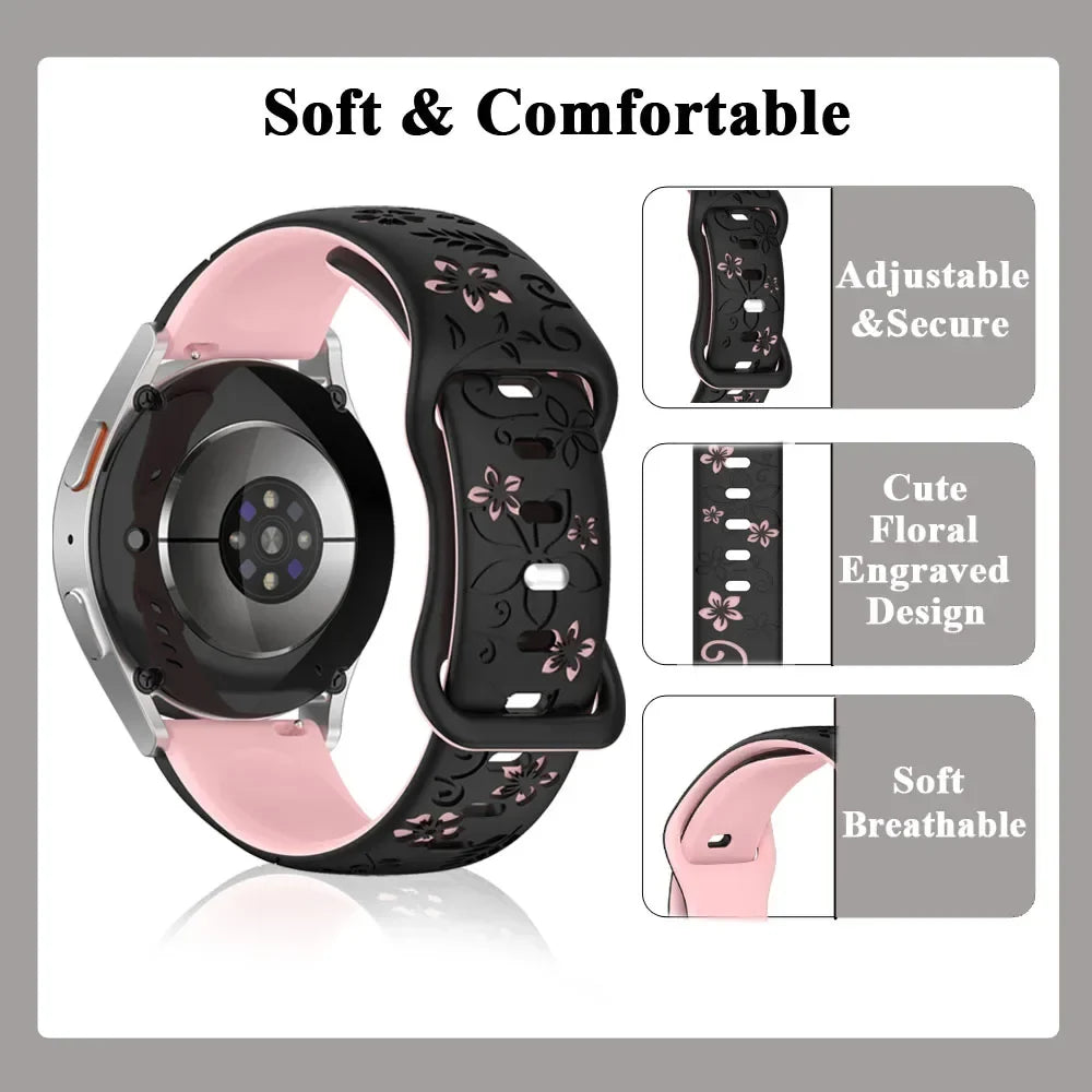 OnePlus Watch Floral Engraved Silicone Band