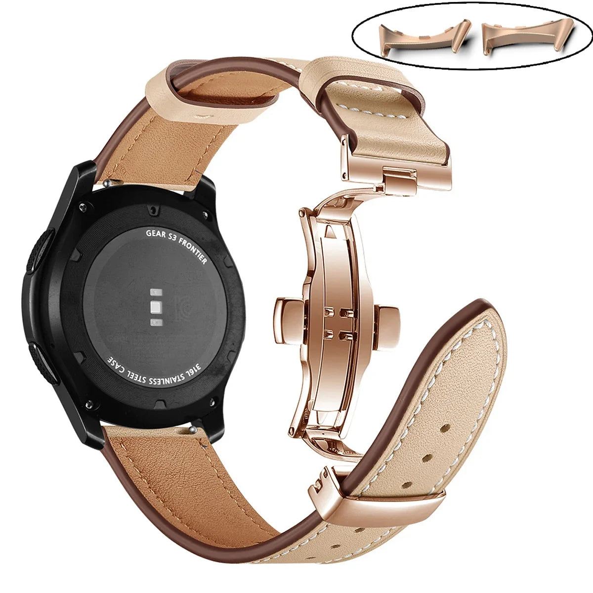 Google Pixel Watch 3/4 45mm Leather Butterfly Buckle Band