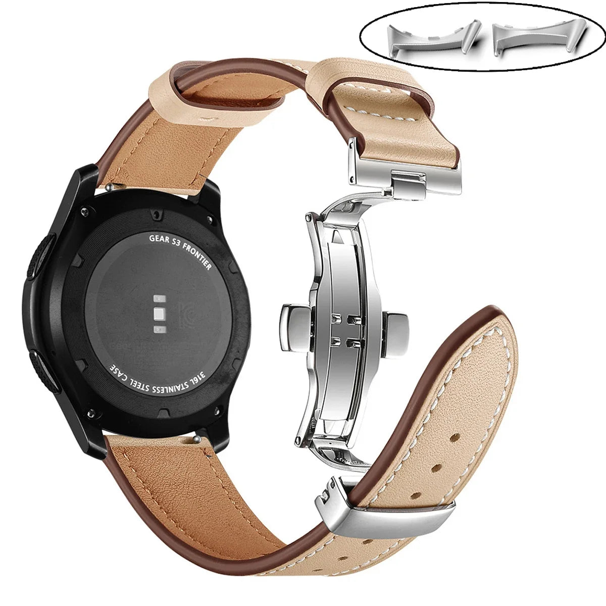 Google Pixel Watch 3/4 45mm Leather Butterfly Buckle Band