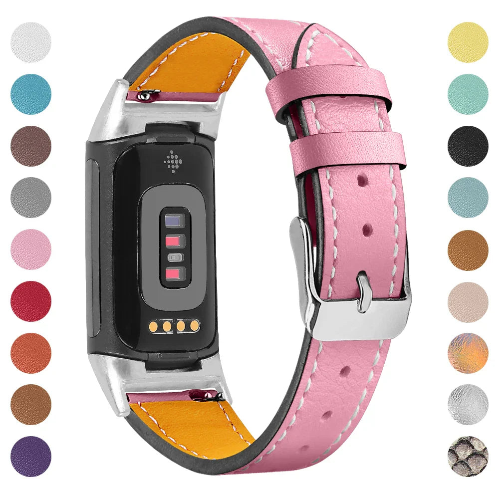 Fitbit Charge 5 6 Leather Strap - Stylish and Comfortable