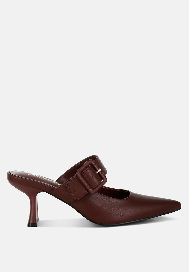 Shine Star Slim Block Heel Mules