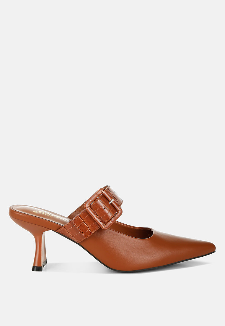Shine Star Slim Block Heel Mules
