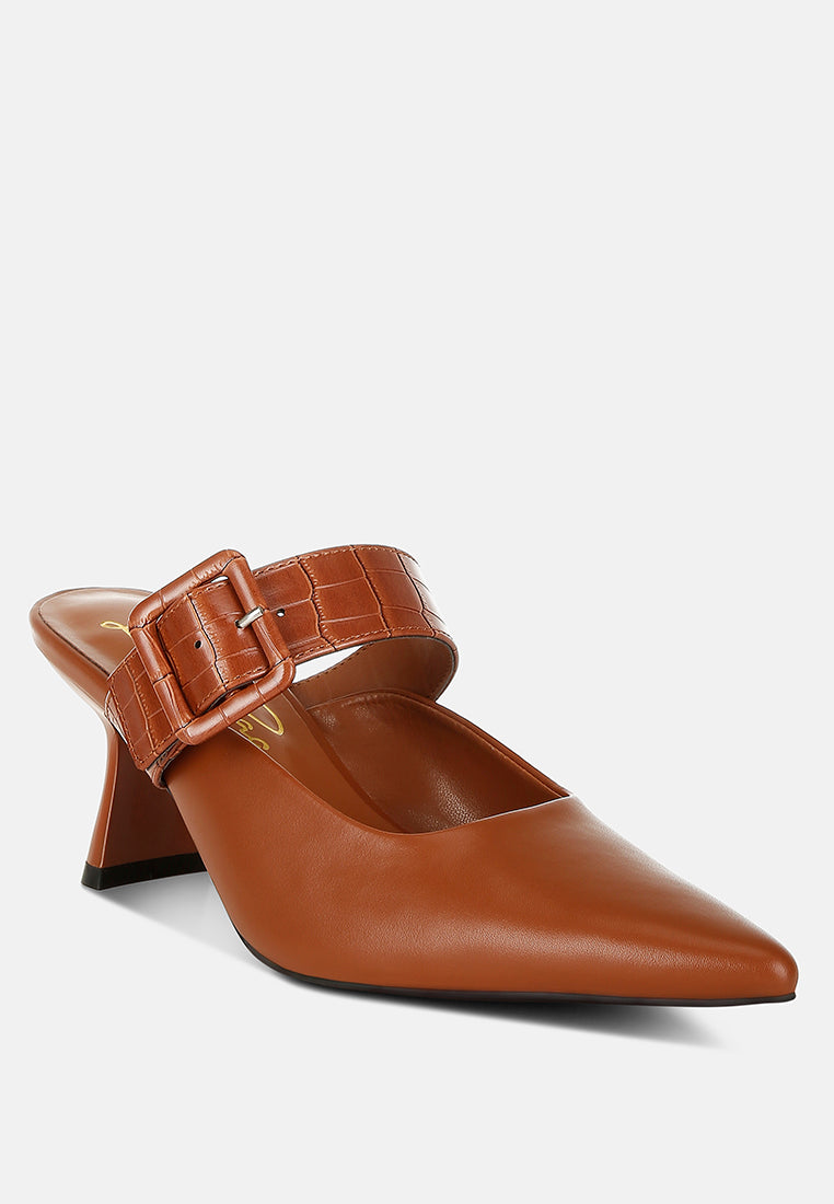 Shine Star Slim Block Heel Mules