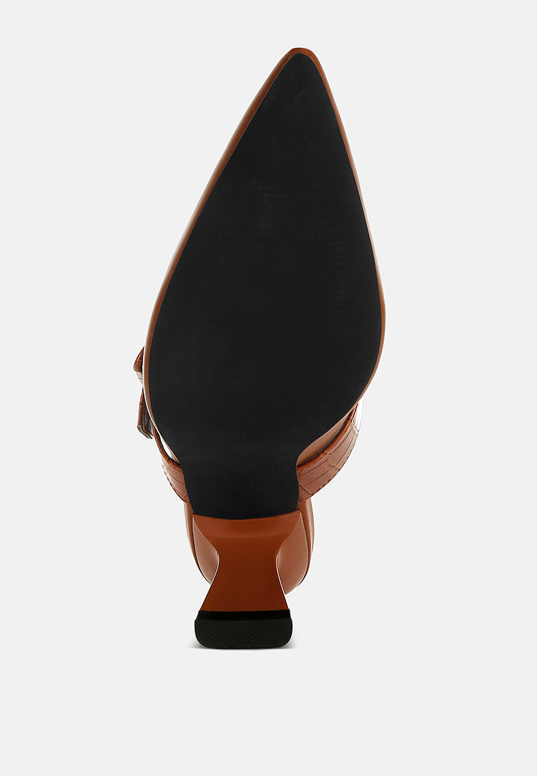 Shine Star Slim Block Heel Mules