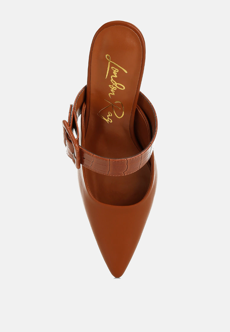 Shine Star Slim Block Heel Mules