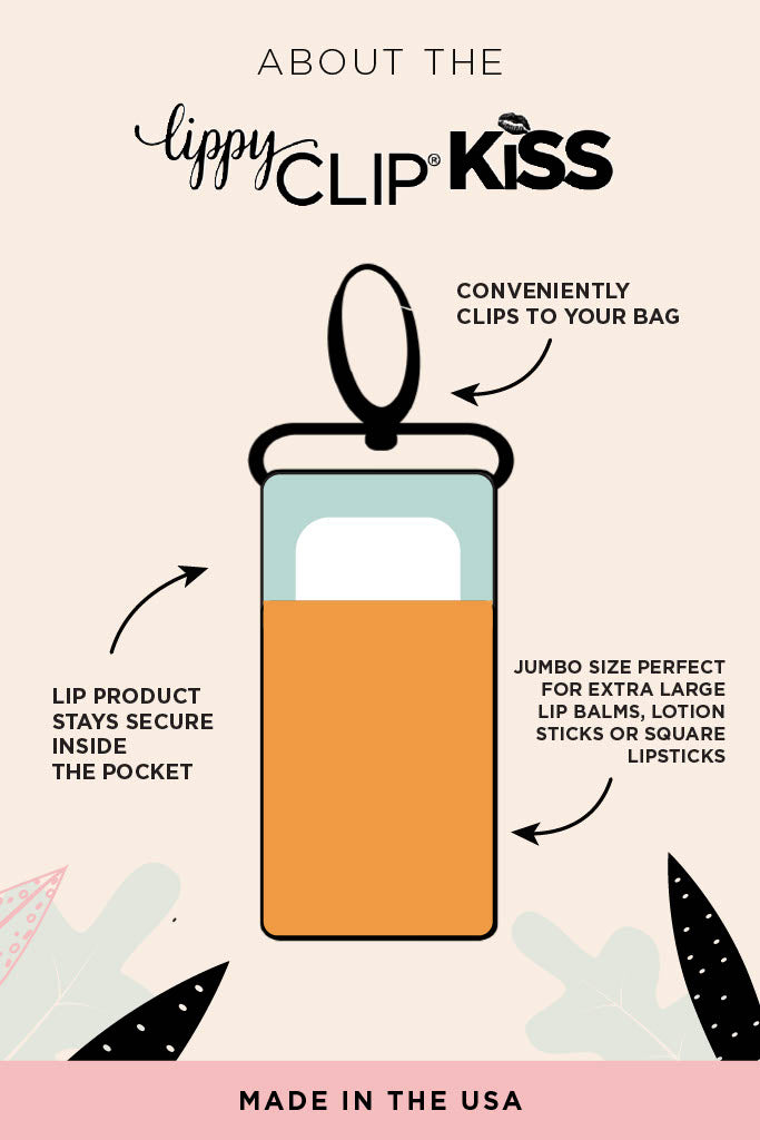 Feminine Floral LippyClip KISS for larger lip balms, essential oil rollers, etc.