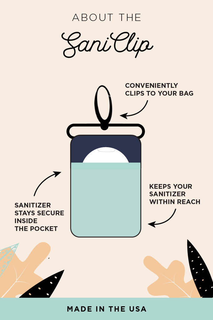 Pink and Gold Stripe SaniClip Hand Sanitizer Holder - made to order