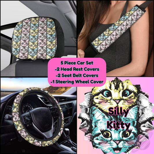 5 PIECE CAR SET-SILLY KITTY-PREORDER CLOSING 9/5