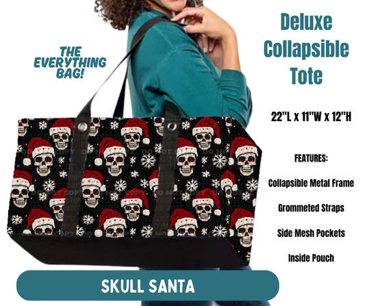 Preorder! Closes 8/13. ETA Nov. Skull Santa Collapsible Tote