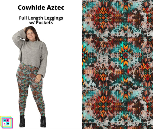 Cowhide Aztec Full Length Leggings w/ Pockets