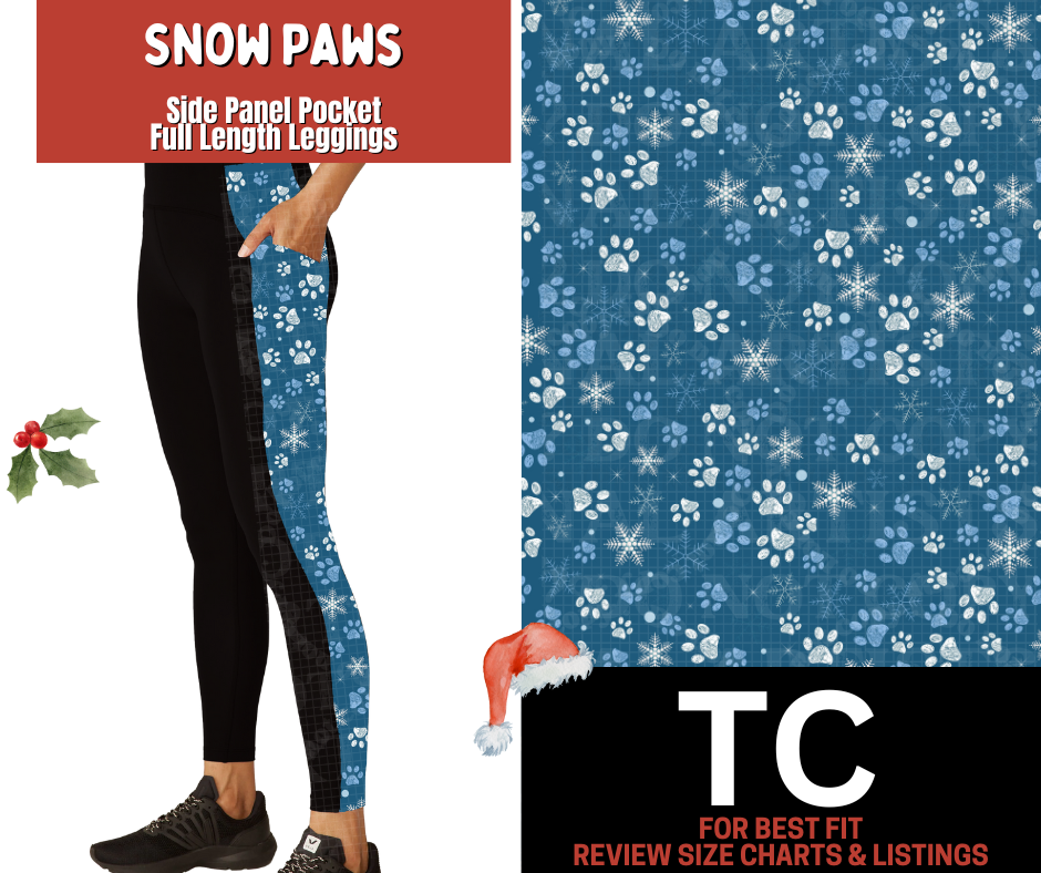 Snow Paws Side Panel Pocket Full Length Leggings