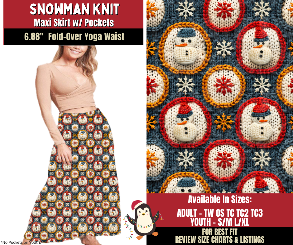 Preorder! Closes 9/4. ETA Dec. Snowman Knit Maxi Skirt