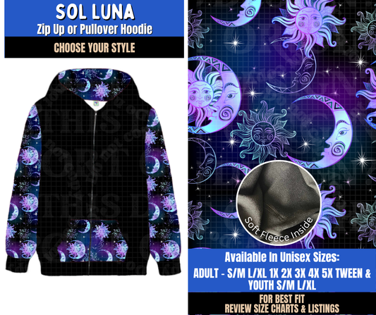 Preorder! Closes 9/10. ETA Dec. Sol Luna Zip-Up or Pullover Hoodie